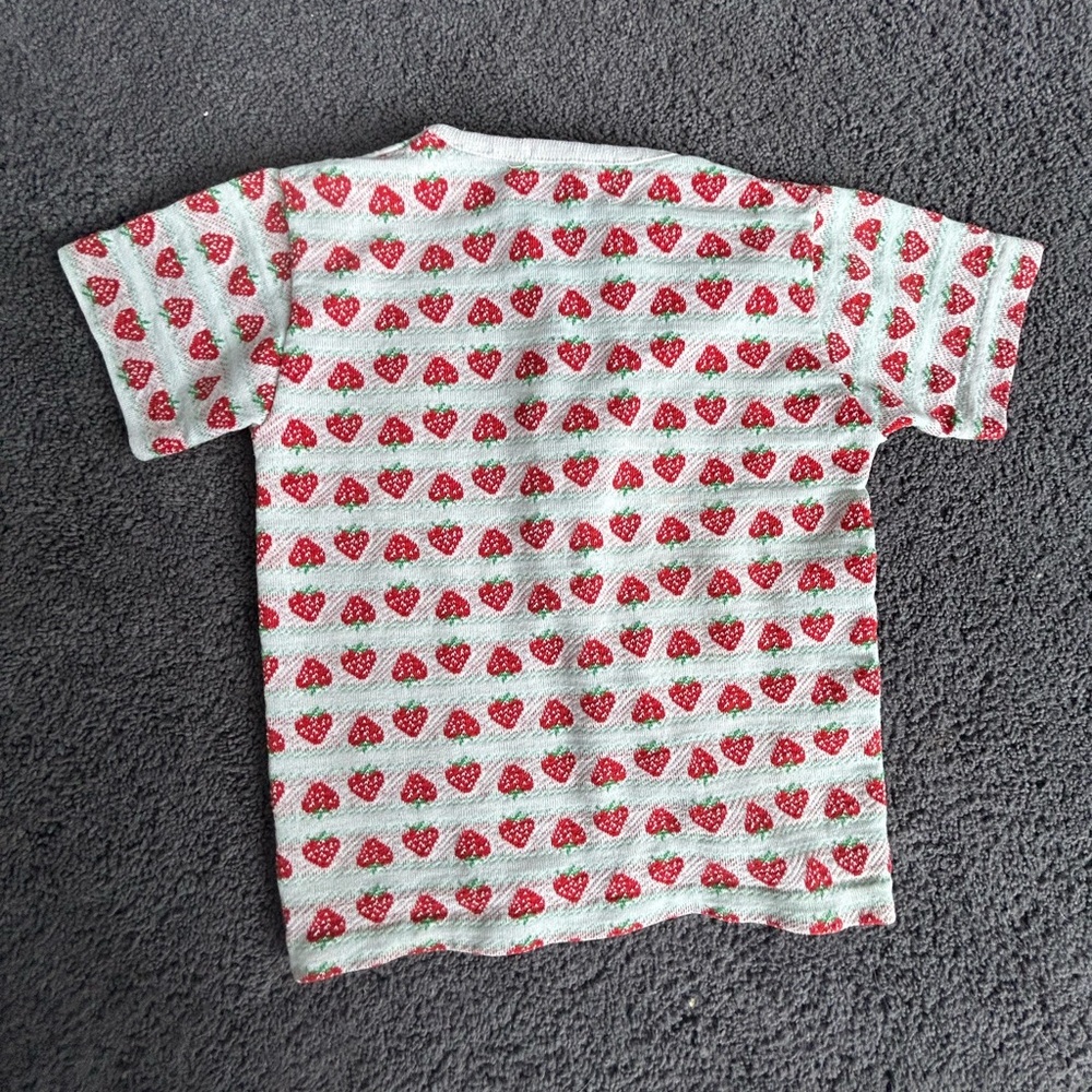 Vintage Strawberry Print Kids Shirt - Picture 2 of 3